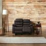 FINAL UNITS 2 Seater Leather Recliner Sofa, Brown Image 5