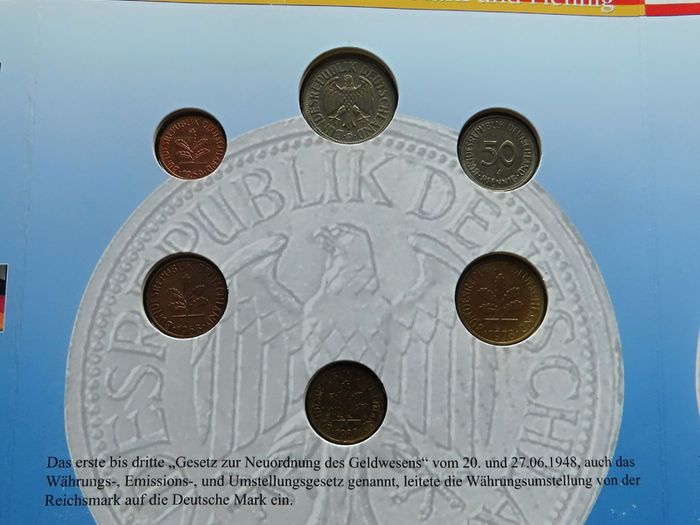 12 Coins (incl 2 Silver ) in old Germany set | 130 Years Deutsche Mark | 2 Silver coins | 12 coins