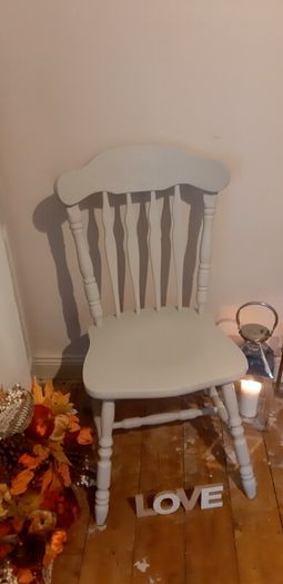 Solid wood french grey style painted chair