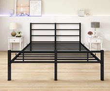 King Size Bed Frame with Storage, 5ft Kingsize Bed Frame with Headboard and Footboard