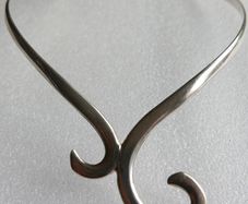 Vintage 1980s Sterling Silver 925 Torque Spiral Collar Necklace 37g