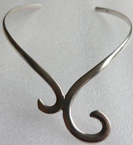 Vintage 1980s Sterling Silver 925 Torque Spiral Collar Necklace 37g