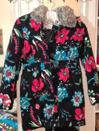 Catimini Paris Floral Velvet Coat, Age 11/12, 154cms