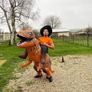 Inflatable Dinosaur Costume for Adult Blow up Ride-on T-rex Costume Funny Halloween Party Costume Dinosaur Party Fancy Dress up Suit Image 4