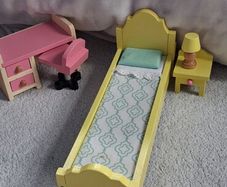 Barbie doll wooden furniture bedroom set