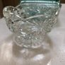 3 pieces of vintage table / dinner ware - A ribbed lidded glass butter dish , vintage 3 footed sugar bowl and cut glass milk jug Image 2