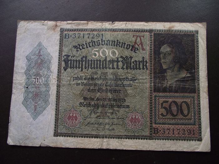 Germany. Reichsbanknote. 500 Mark (27.3.1922)