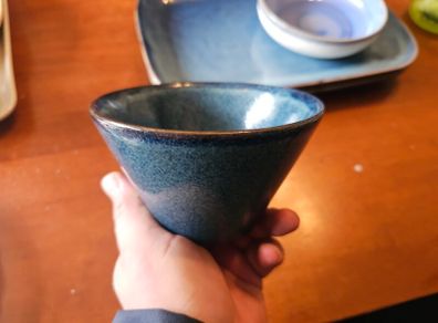 Blue Stoneware Serving Bowl
