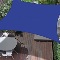 MULTIPLE SIZES/COLOURS AVAILABLE Sun Shade Sail 2m x 3m Rectangle Shade Sails Waterproof Outdoor Garden Patio Party Sunscreen Awning Canopy 98% UV Block With Free Rope, Blue