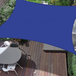 MULTIPLE SIZES/COLOURS AVAILABLE Sun Shade Sail 2m x 3m Rectangle Shade Sails Waterproof Outdoor Garden Patio Party Sunscreen Awning Canopy 98% UV Block With Free Rope, Blue