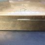 Vintage Antique Brass Embossed Art Deco BoxWood Lines Trinket Money Cigarette Box Image 6