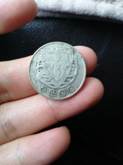 1940 Portugal Silver 5 Escudos Coin