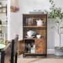 Bookcase, Book Cabinet, Office Shelf, Kitchen Cabinet with 2 Open Compartments, Adjustable Shelf in Cupboard, Multifunctional Image 4