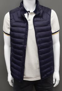 white label navy gilet size M