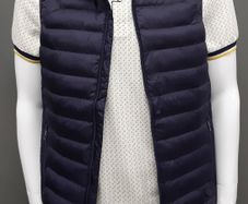white label navy gilet size M