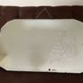 Large Early Mid Century Vintage Beveled Mirror with Reversed Carved Etched Image Image 3