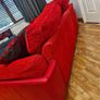 Red 1, 2, 3 mirage seater couch/Sofa and rug Image 5