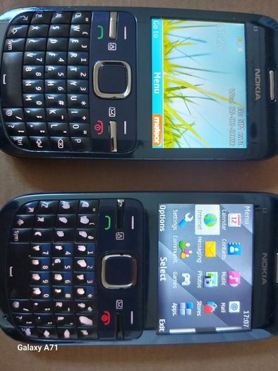 2 Nokia C3 mobile phones, light Blue, in excellent condition