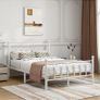 Double Bed Frame with Headboard and Footboard,Metal Platform Bed Frame Double Bed With Storage No Box Spring Needed,Strong Steel Slat Support/Mattress Base/White Image 8
