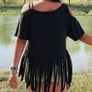 BNWT Funky Black Fringe Top size 20 Image 2