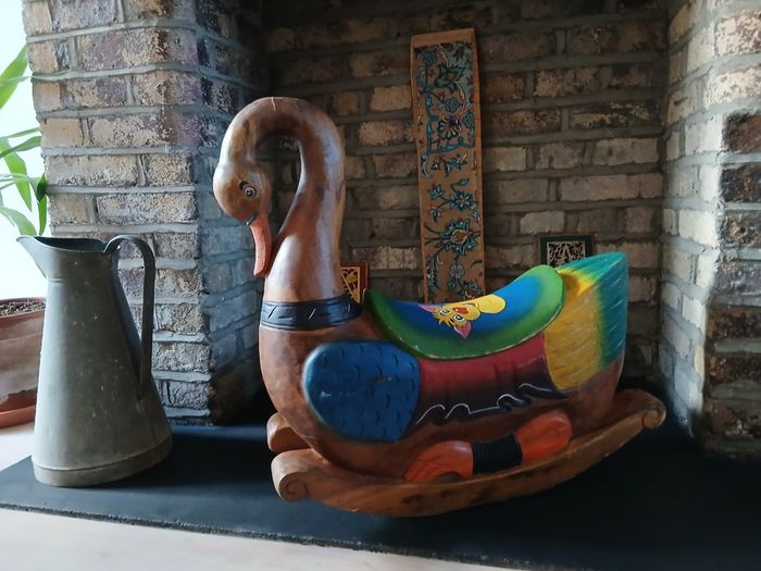 Collectable Hand Carved Rocking Swan