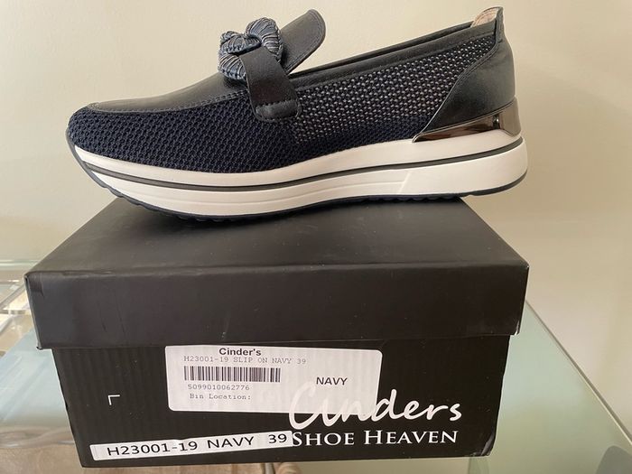 Cinders navy loafers