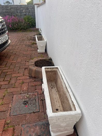 Stone concrete rectangular planters x 4