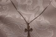vintage sterling silver cross and chain