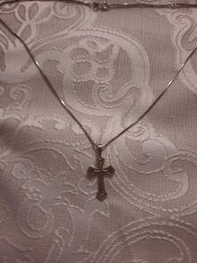 vintage sterling silver cross and chain