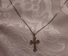 vintage sterling silver cross and chain