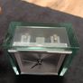 This is an Acctim Hamilton mantel clock made of glass and metal. Image 2