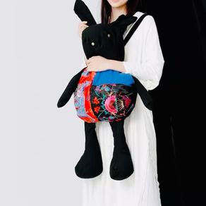 Designer Oversized Embroidered Bunny Backpack  Brand New