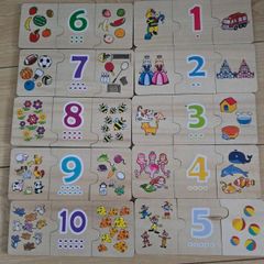 wooden number matching puzzle set / lidl / Playtive