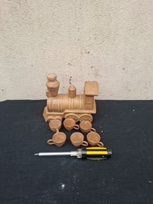 Ceramic train bottle and cups postage possible