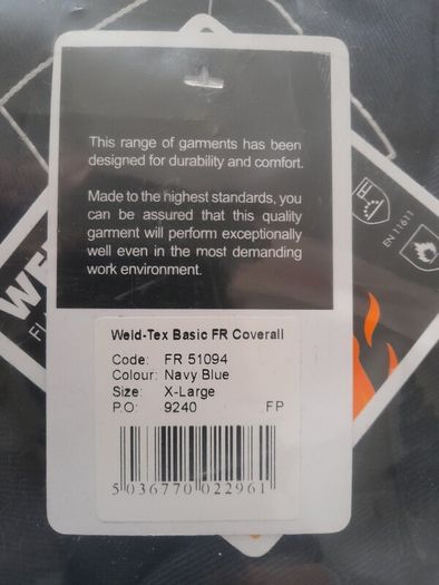 Weld-Tex Flame Retardant Overall