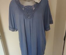 BNWT Cellbes blue embroidered top size UK22/24 EU50/52 Postage included