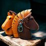 horse head leather keychain Image 3