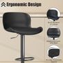 Bar stool Set of 2, 360 swivel chair, height-adjustable, Barstool with backrest and footrest, imitation leather 120kg kitchen stool, Barstools for Kitchen, Dining room, Bar, Black Image 3
