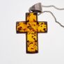 Natural Baltic Amber 925 Cross On Sterling Silver Chain Image 8