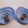 1960s Blue Geometric Large Round Earrings Image 2