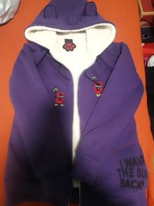Purple coat with fur inside