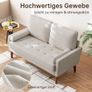 2 Seater, 121 cm Modern Ash Beige Couch 2 Seater with 2 Throw Cushions Image 3