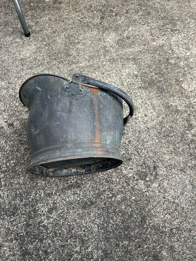 Vintage metal coal shuttle
