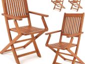 Set of 4  garden chairs foldable wooden  made of acacia wood