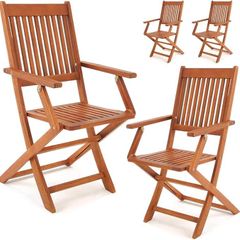 Set of 4  garden chairs foldable wooden  made of acacia wood