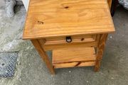 Solid Pine Side Table with Drawer