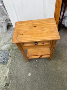 Solid Pine Side Table with Drawer