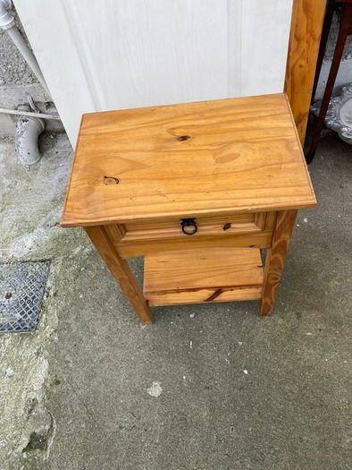 Solid Pine Side Table with Drawer
