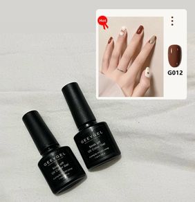 Gel nails LED light Autumn Brown