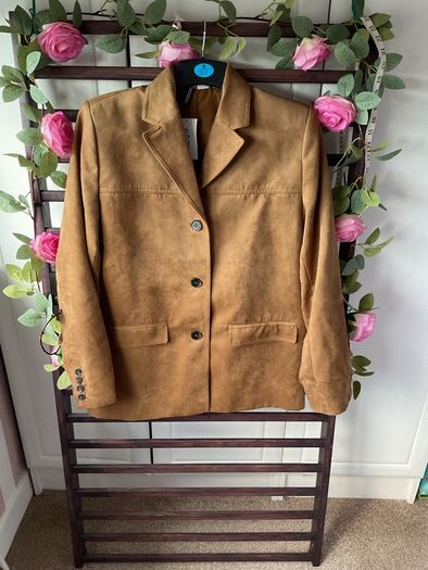blazer Bnwt H&M size small tan suede effect jacket
